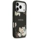 Guess Grained Flowers Classic Logo MagSafe vāciņš iPhone 17 Pro – melns | Phone Case Cover