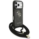 Guess 4G Big Logo Cord Stap Crossbody Phone Case Cover iPhone 17 Pro - Black