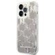 Чехол Karl Lagerfeld Liquid Glitter Monogram для iPhone 14 Pro Max - Серебристый