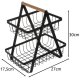 Ruhhy 00024265 Two-Tier Fruit and Vegetable Basket, Black