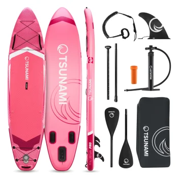 Надувная SUP-доска TSUNAMI T10 PRO 350 см с веслом, розовая