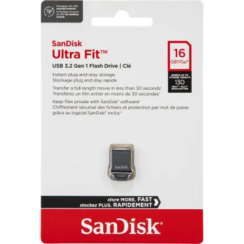 USB zibatmiņa SanDisk Cruzer Ultra Fit 16GB USB 3.2 Gen 1 SDCZ430-016G-G46, melna