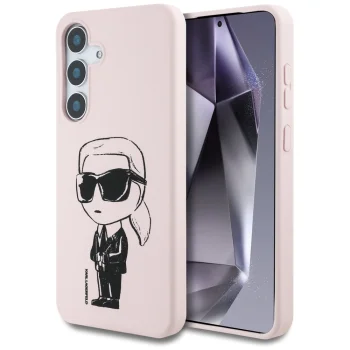 Чехол Karl Lagerfeld Silicone Graffiti Ikonik MagSafe для Samsung Galaxy S25, розовый