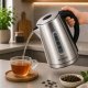 Elektriskā tējkanna 1.7L 1850-2200W, nerūsējošais tērauds, sudraba