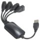 USB хаб на 4 порта разветвитель USB 2.0 High Speed для ПК и ноутбука, черный
