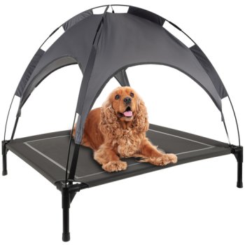 Purlov XXL Dog Bed with Canopy, 90x90x70 cm, Grey