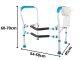 Adjustable toilet safety rail for seniors, stable metal support, 53–56 cm