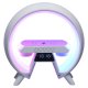 RGB Bedside Lamp with Wireless Charger, Bluetooth Speaker and Alarm Clock, White