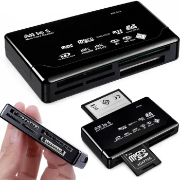 Multi USB Memory Card Reader for CF SD Micro SD XD MS MMC, Black