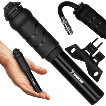 Trizand 00025392 Compact Hand Bike Pump with Mount, 7 bar, Black