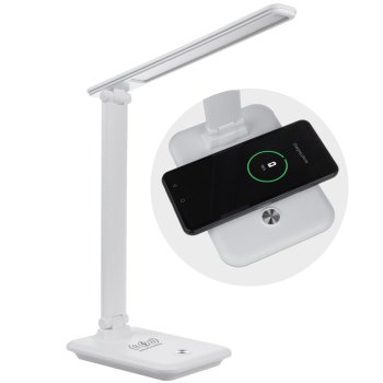 Maclean MCE616 W LED galda lampa ar Qi bezvadu lādētāju, 9W, Balta