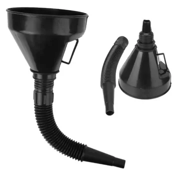 Two-Piece Fuel and Oil Funnel with Filter Screen, Black