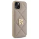 Чехол DKNY для iPhone 15 Plus Quilted Stack Logo, бежевый