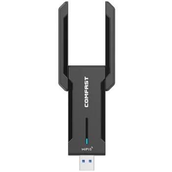 Wi-Fi USB-адаптер 5374Mbps, Tri-Band 2.4GHz, 5GHz, 6GHz, USB 3.0, черный