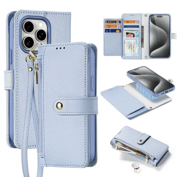 Кожаный чехол Dux Ducis Lawa для Apple iPhone 15 Pro Max, Синий