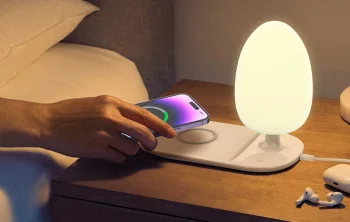 LDNIO Y3 RGB Nakts gaismas lampa ar Qi bezvadu uzlādes funkciju, balta l Night Lamp with Qi Wireless Charging Function