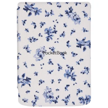 Чехол Pocketbook Shell для электронной книги Verse / Verse Pro, Flowers (Белый/Синий)