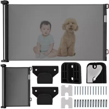 Durvju drošības barjera, vārti, nožogojums, siets, sētiņa mājdzīvniekiem, suņiem, kaķiem, Melns | Safety Gate...