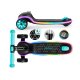 Kids 3-Wheel Balance Scooter with LED Wheels Ricokids Leddi, Black-Turquoise