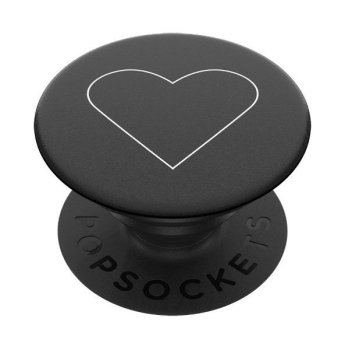 Popsockets 2 White Heart Black turētājs un telefona statīvs