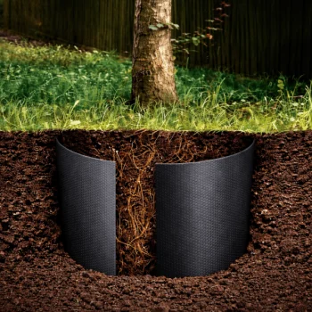 Sakņu barjera koku un krūmu sakņu kontrolei 0.6 × 5 m, melna