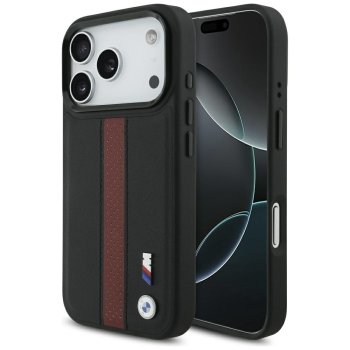 Чехол BMW M Perforated Stripe Logo MagSafe для iPhone 17 Pro - красный