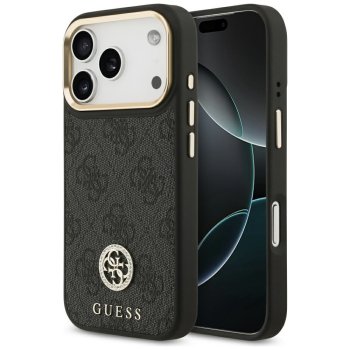 Чехол Guess 4G Strass Logo MagSafe для iPhone 17 Pro - черный