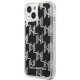 Karl Lagerfeld Liquid Glitter Monogram vāciņš iPhone 14 Plus - Melns