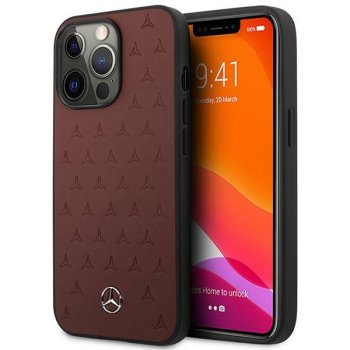 Mercedes MEHCP13LPSQRE iPhone 13 Pro / 13 6,1" red hardcase Leather Stars Pattern