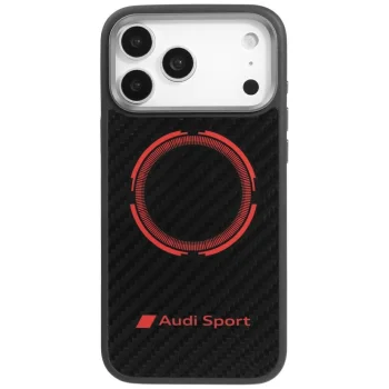 Audi iPhone 17 Pro Max vāciņš RSQ Carbon Fiber Sport Red Circle, melns