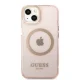 Apple iPhone 13 6.1\'\' Guess Gold Outline Translucent MagSafe Case Cover, Pink | Telefona Maciņš Vāks Apvalks...