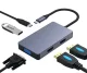 Адаптер Extra Digital USB-C (5-в-1) 2x HDMI, VGA, USB-A, PD 60W, серый