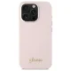Guess iPhone 16 Pro Max Case Silicone Script Metal Logo & Frame, Pink