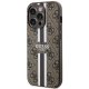 Guess iPhone 14 Pro vāciņš 4G Printed Stripes MagSafe, brūns