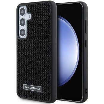 Karl Lagerfeld Samsung Galaxy S24 vāciņš Rhinestone Metal Logo, melns