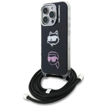 Karl Lagerfeld IML Crossbody Karl&Choupette Head maciņš iPhone 16 Pro Max – melns | Phone Case Cover