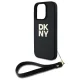 DKNY iPhone 16 Pro Max Case Wrist Strap Stock Logo, Black