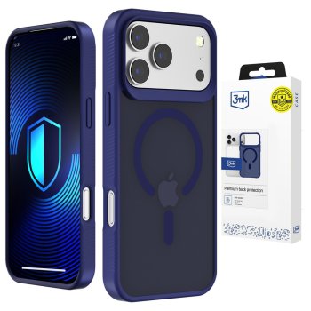 Magnetic Case 3mk iPhone 17 Pro Blue Translucent