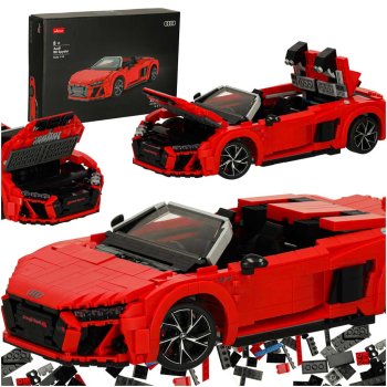 Audi R8 Spyder konstruktors Rastar 93800 1:14 1440 detaļas, sarkans