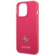 Guess Saffiano 4G Small Metal Logo vāciņš iPhone 13 / 13 Pro, rozā
