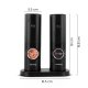 Huslog Electric Salt and Pepper Grinder Set Battery Operated with Stand, Black