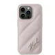 Karl Lagerfeld iPhone 15 Pro vāciņš Diagonal Quilted Script, rozā