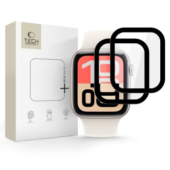 Hibrīda aizsargstikls Tech-Protect Glass Flex+ Apple Watch 40mm, 2 gab., melns