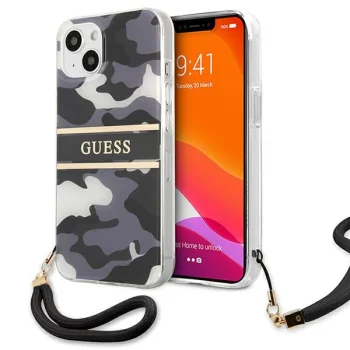 Чехол Guess Camo Strap Collection для iPhone 13 mini, черный