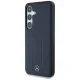Чехол Mercedes Leather Debossed Lines MagSafe для Samsung Galaxy S25, синий
