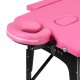 Portable Massage Table Balance Wooden 2 Section Folding Bed, Pink with Black Wood
