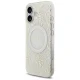 Чехол Guess IML Flowers Electro Pearl Strap MagSafe для iPhone 17, Белый