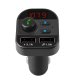 Bluetooth Car Kit Wireless FM Transmitter A2DP Music Playing with Dual USB Car Charger, Black