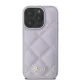 Guess iPhone 16 Pro Case Quilted Metal Logo, Light Purple