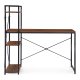 ModernHome Computer Desk with Shelves 120x60 cm Industrial Home Office Desk, Dark Walnut